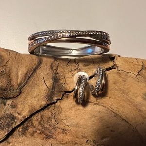 Brighton Neptune rings post hoop earrings and hinged bracelet.